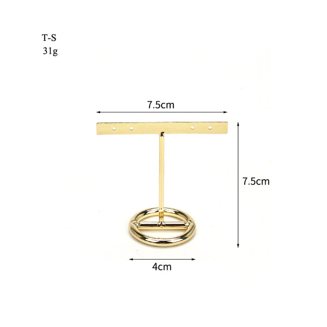 Moderner T-Form Schmuck-Display in Schwarz; ideal für Ringe, Ohrringe und kleine Schmuckstücke.