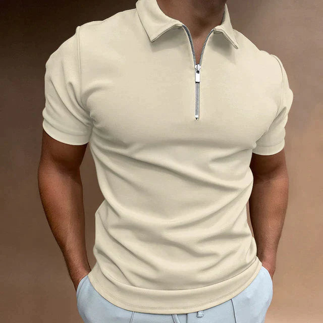 Freizeitpolo für Männer mit elegantem Reißverschluss, vielseitiges Oberteil für Alltag und Anlässe.