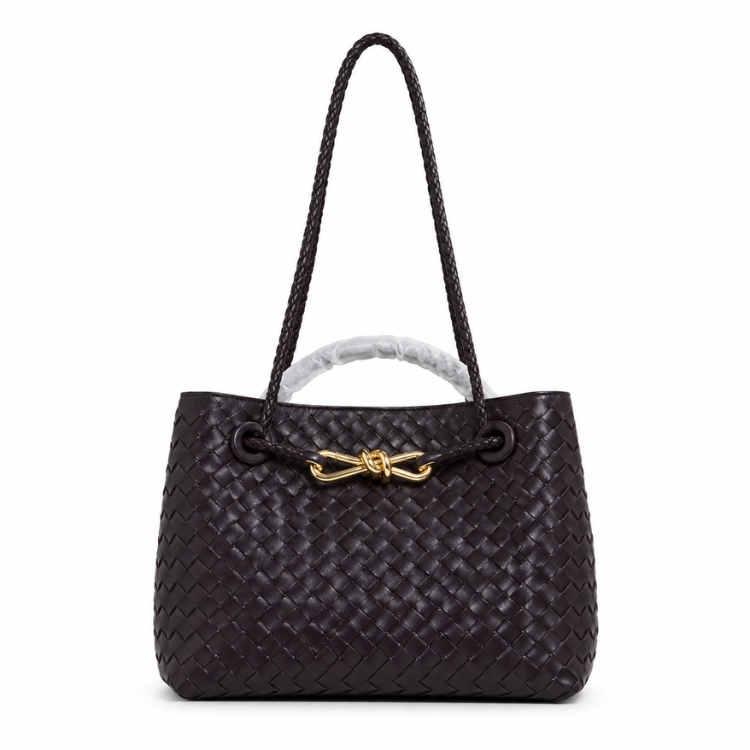 Damen geflochtene Handtasche im eleganten Design, vielseitig als stilvolle Umhängetasche nutzbar.