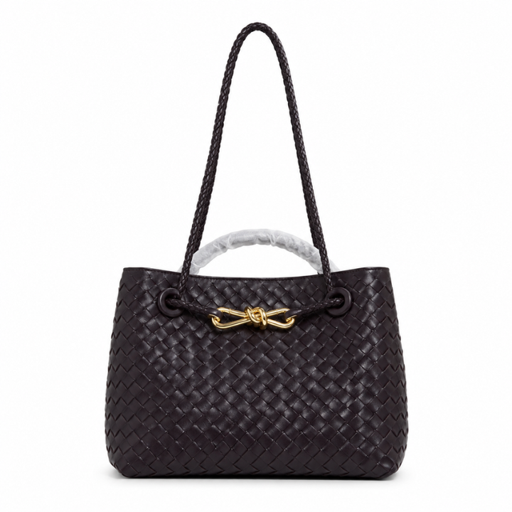 Damen geflochtene Handtasche im eleganten Design, vielseitig als stilvolle Umhängetasche nutzbar.