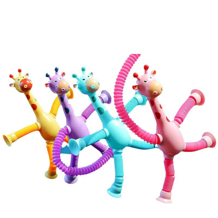 Saugnapf-Giraffen-Spielzeug für Kleinkinder; ideal zur Förderung der Feinmotorik und sensorischen Entwicklung.