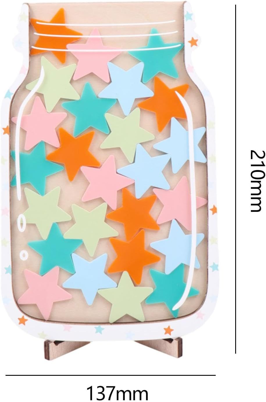 Das Kinder Belohnungsglas zeigt Sterne für positive Aktionen, ein motivierendes Erziehungssystem.