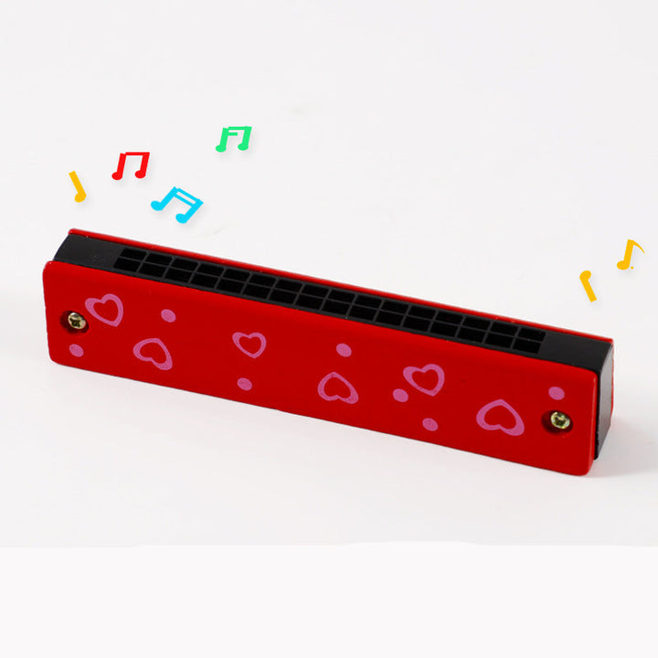 Buntes Kinder-Musikinstrument, die Mundharmonika fördert Kreativität und Hören.