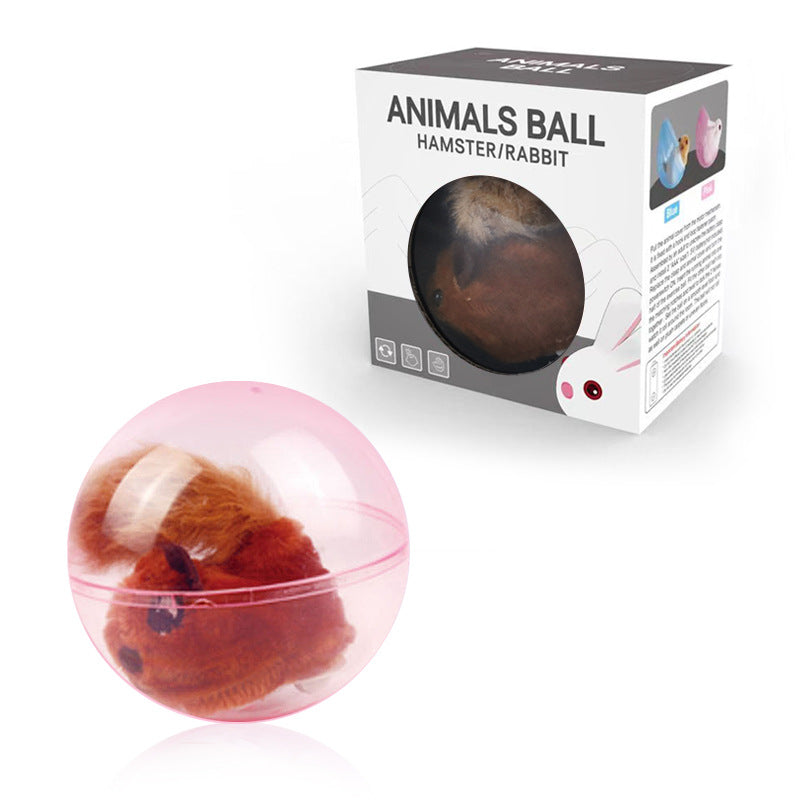 Weiches interaktives Katzenspielzeug als Hamster, rollt selbstständig, ideal für Jagd- und Fangspiele zu Hause.