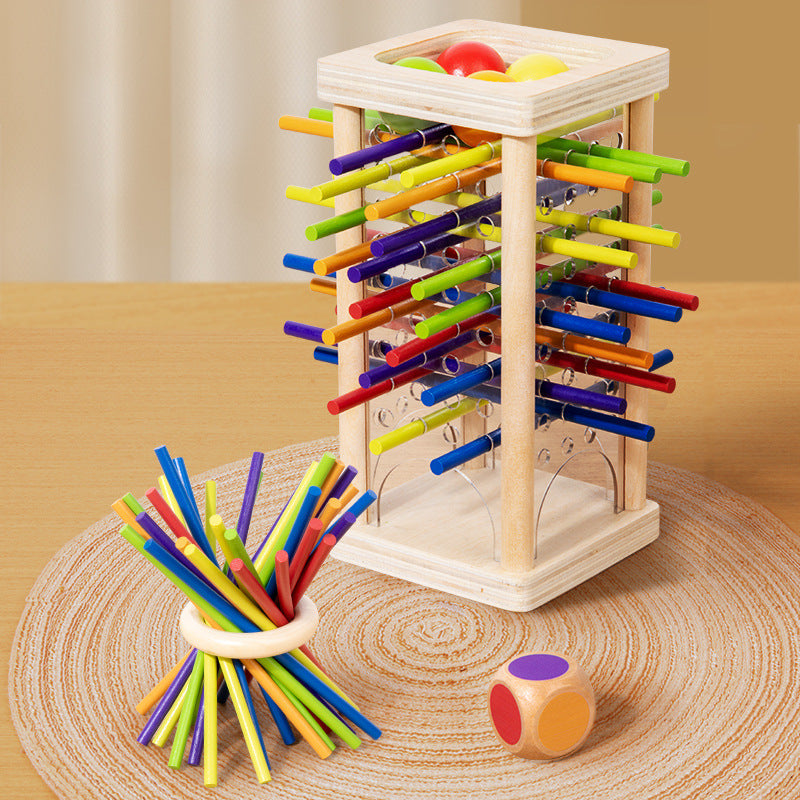 Detailansicht des Balancierspiels vom 3in1 Holz Lernspiel, schult Geschicklichkeit & Konzentration bei Kindern.
