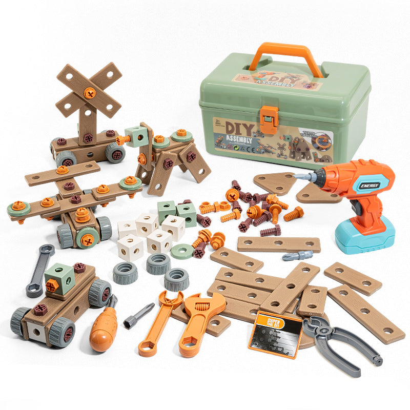 Bunter Baukasten Spielset für kleine Handwerker; fördert Feinmotorik, Kreativität & Lernspaß bei Kindern.