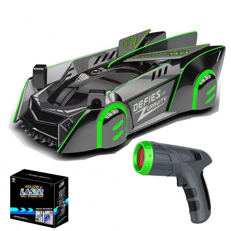 Cooles Laser Auto für Kinder, fährt an Wänden & Decken. Wiederaufladbares Anti-Schwerkraft RC Spielzeug für drinnen.