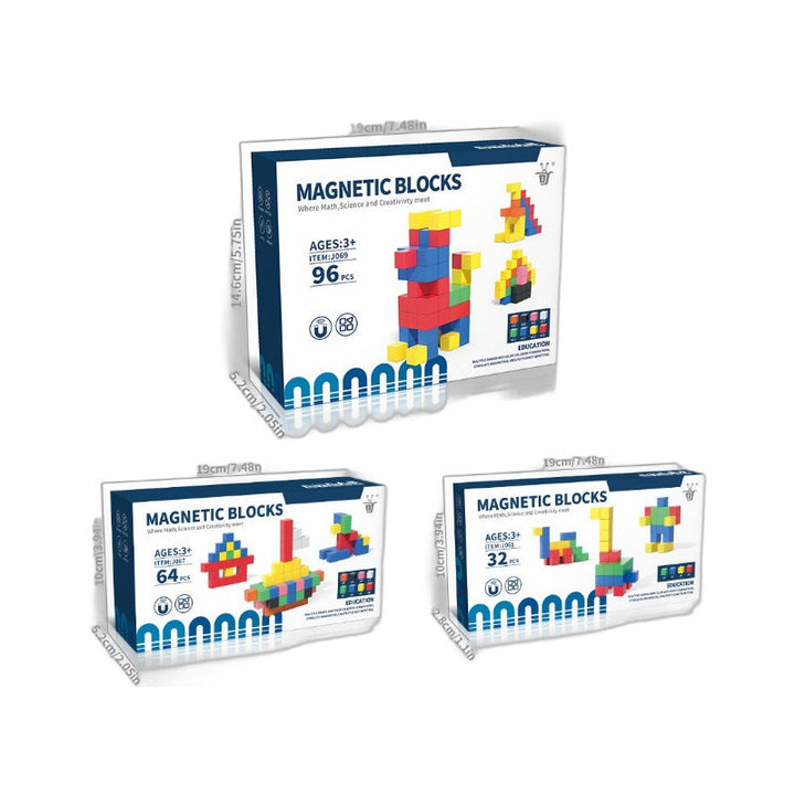 Pädagogisches Lernspielzeug: Montessori Magnetwürfel fördert spielerisch Kreativität, Logik und Feinmotorik von Kindern.