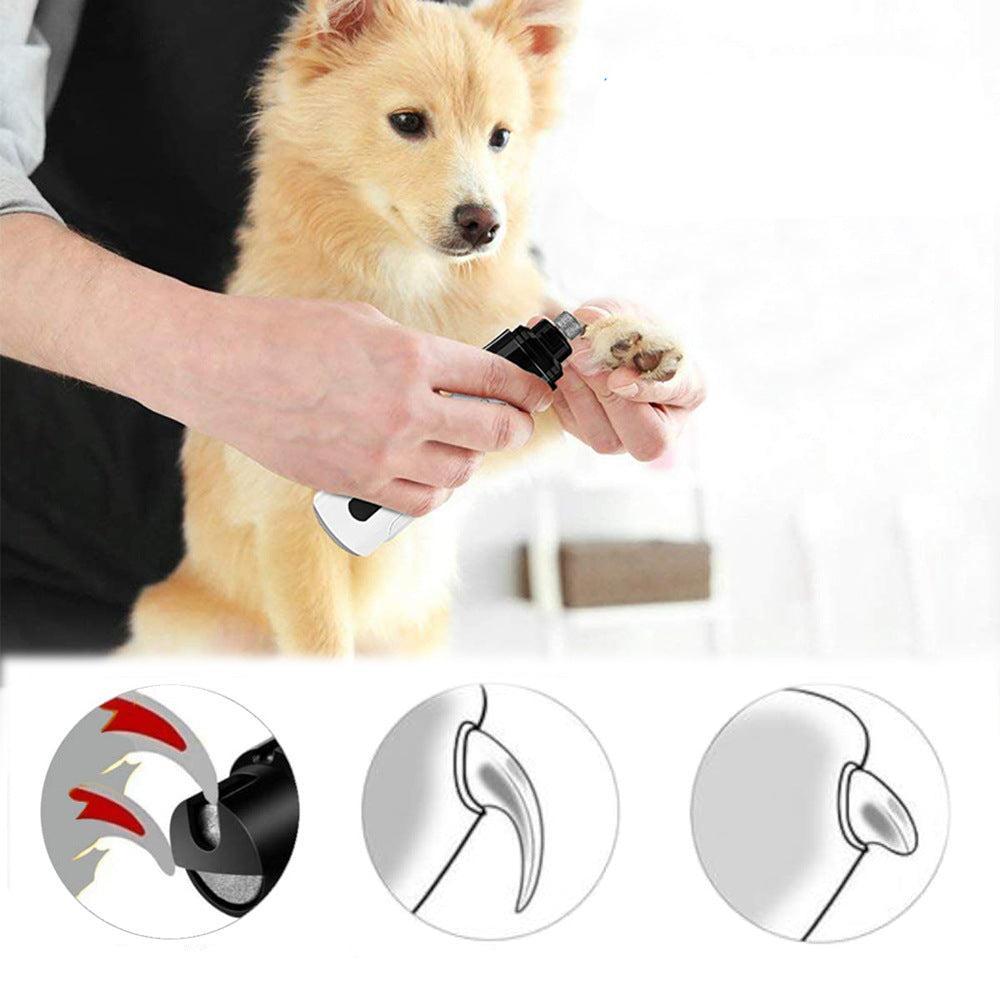 Wiederaufladbarer Krallenschleifer für Haustiere mit LED-Licht, leise und effizient für sichere Krallenpflege von Hund & Katze.