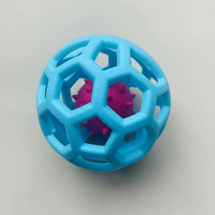 Zahnreinigender Schnüffelball für Hunde, entfernt Plaque beim Spielen, gesundes Kauspielzeug ohne Glocke.