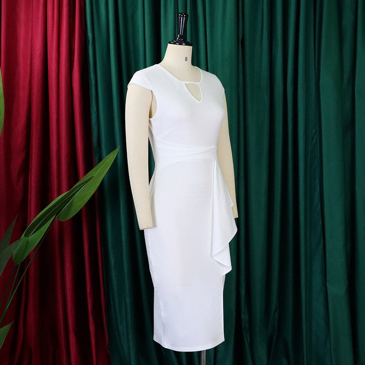 Modernes & elegantes ärmelloses Übergröße Kleid, asymmetrischer Schnitt für stilbewusste Damen.