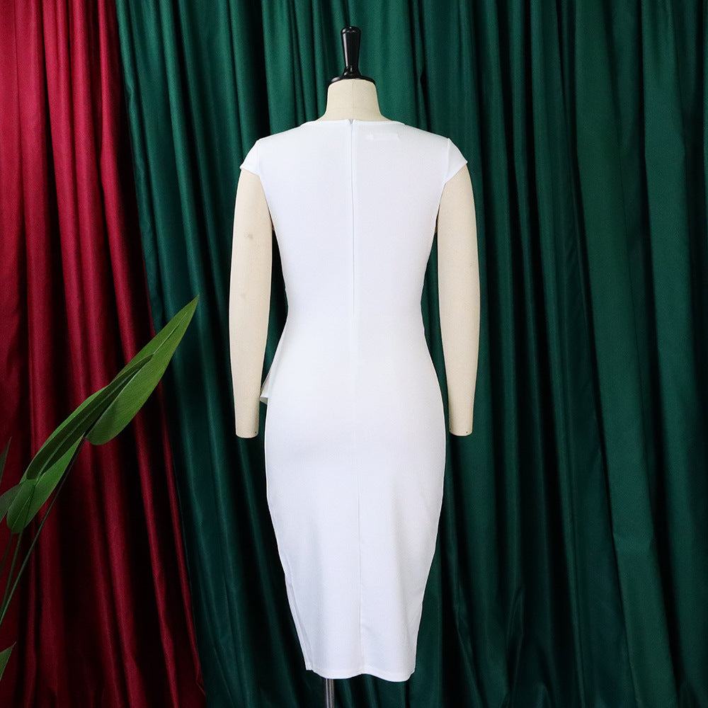 Bequemes asymmetrisches ärmelloses Damen Übergröße Kleid für elegante Anlässe & Business.