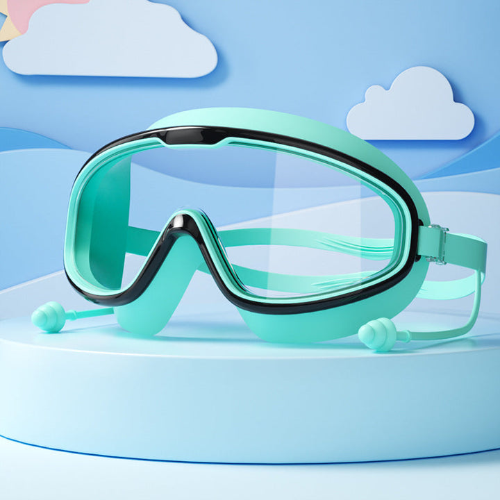 Komfortable Kinderschwimmbrille mit weichen Dichtungen und Anti-Beschlag, schützt Kinderaugen beim Schwimmen.