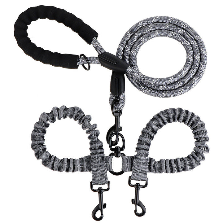 Verhedderungsfreie Doppelleine für zwei Hunde, ideal für das gemeinsame Gassi gehen, robust.