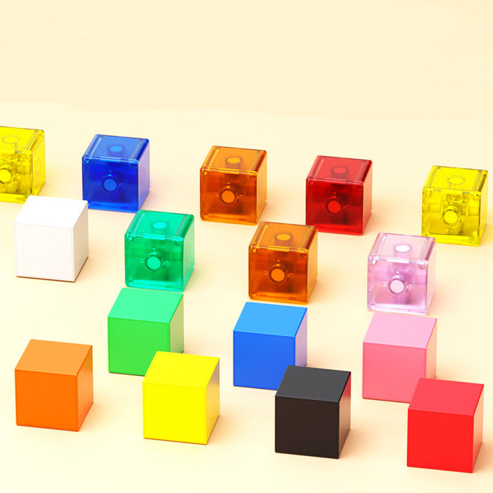 Montessori Magnetwürfel-Set für Kinder, fördert Kreativität und Feinmotorik beim pädagogischen Bau- und Lernspiel.