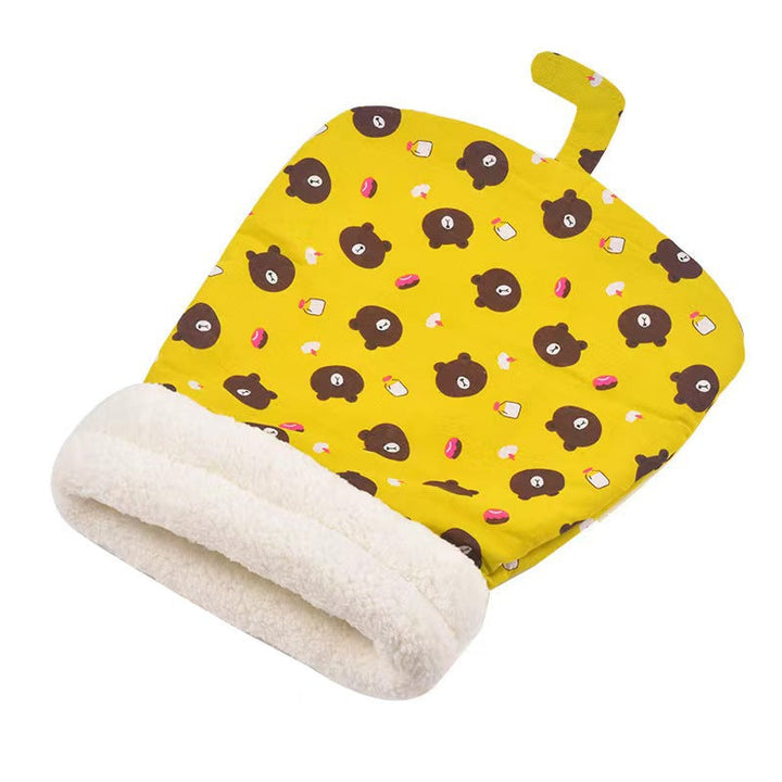 Premium Katzen Kuschelbett Schlafsack aus Plüsch; weiches, warmes Tierbett für maximale Geborgenheit.