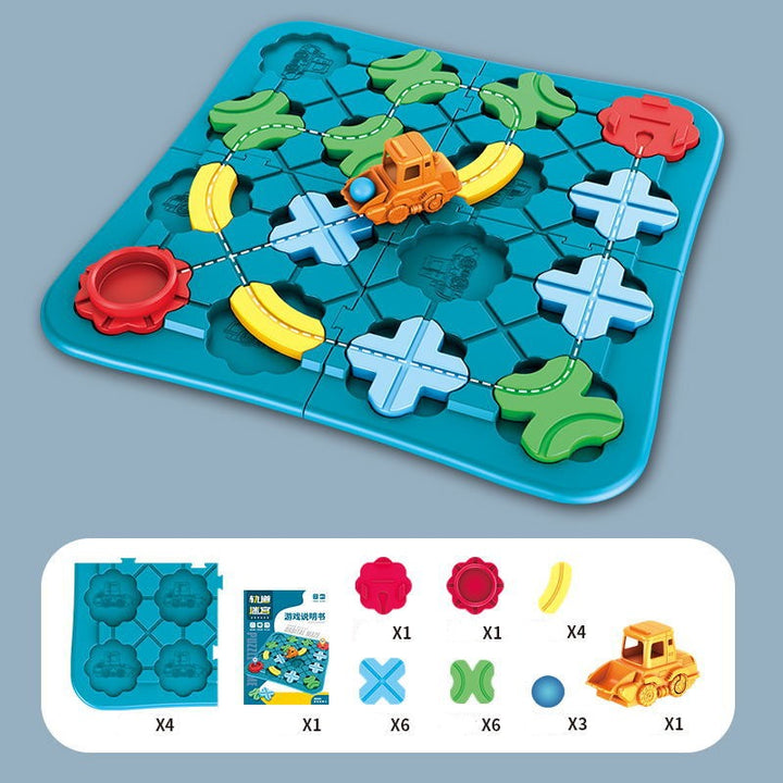 Robustes Montessori Straßen-Puzzle, ideal für Vorschulkinder. Fördert Bau-Fähigkeiten, Kreativität & räumliches Denken.