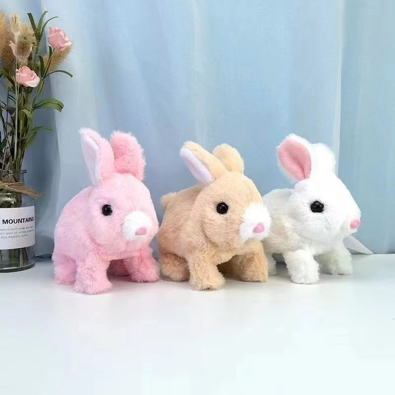 Kuscheliger Hoppelhase Plüschtier mit interaktiven Funktionen, ideal als Babygeschenk.