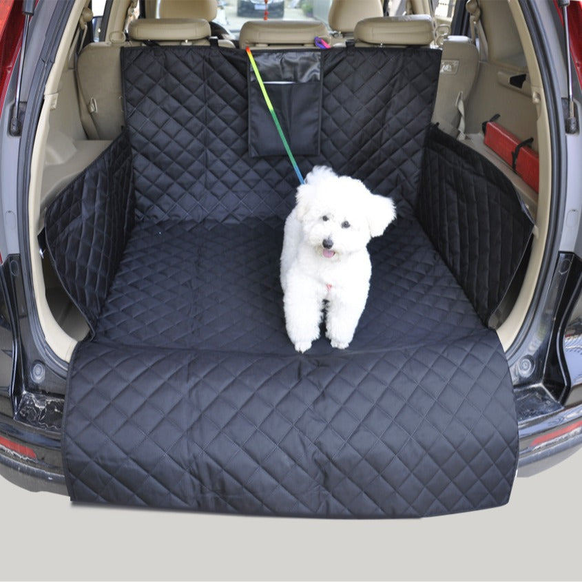 Hunde Kofferraummatte für SUVs, wasserdicht & kratzfest. Perfekter Autoschutz für unterwegs, hält den Kofferraum sauber.