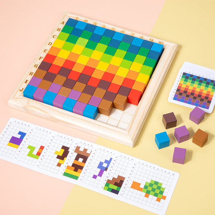 Montessori Holzspiel für Kleinkinder. Spielerisches Lernen von Farben, Zahlen, Buchstaben; fördert Motorik.