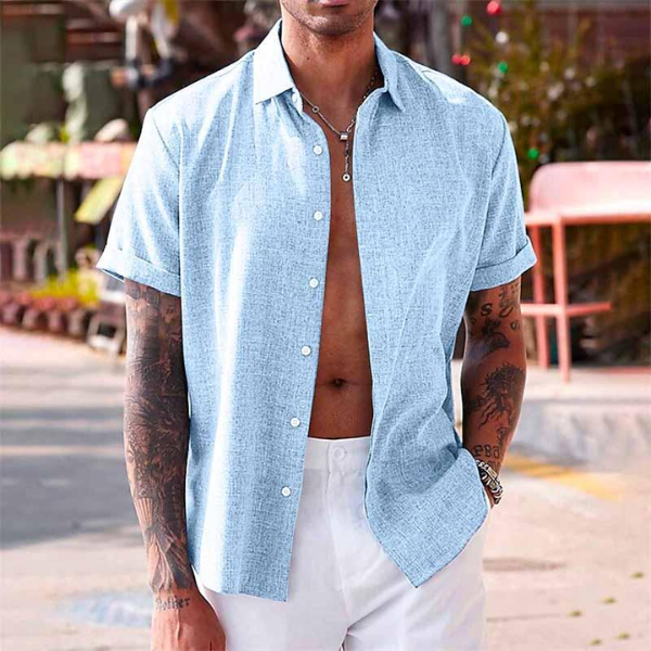 Herren Kurzarmhemd Oscar, luftig & stilvoll für den Sommer, ideal für Freizeit & Strand.