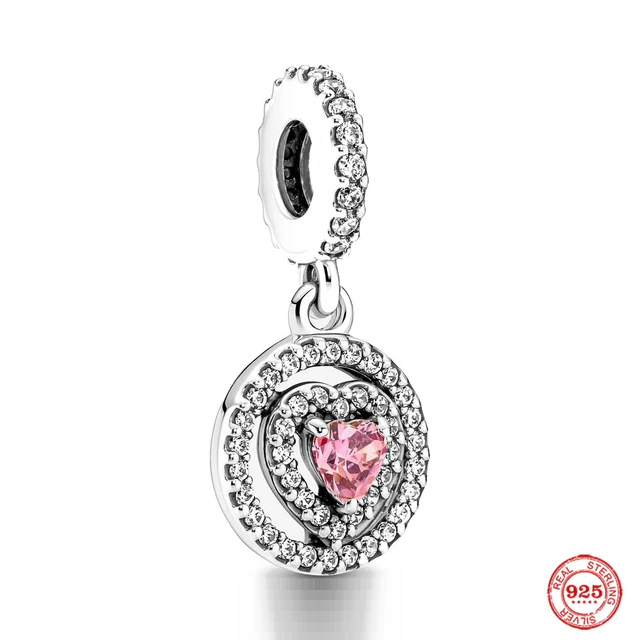 Funkelndes 925 Sterling Silber Damen-Charm-Armband mit Herz-Anhänger, ideal als Geschenk für besondere Momente.