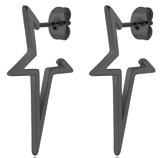 Stylische Punk-Sternohrstecker für Damen und Herren, auffälliger Edelstahlschmuck als Statement-Accessoire.