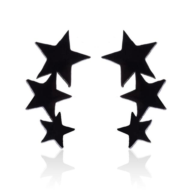 Auffällige Unisex-Ohrstecker im Punk-Stil, Sterne aus hochwertigem Edelstahl für Ihr Statement.