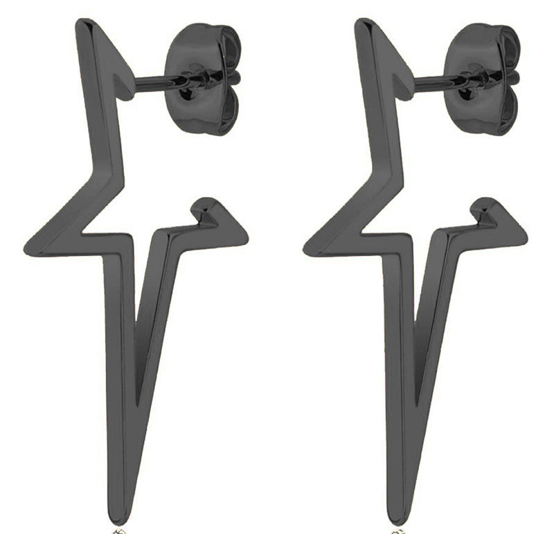Hochwertige Unisex-Ohrstecker im Punk-Stil, Sterne aus Edelstahl, cooler Schmuck für Ihren rebellischen Look.