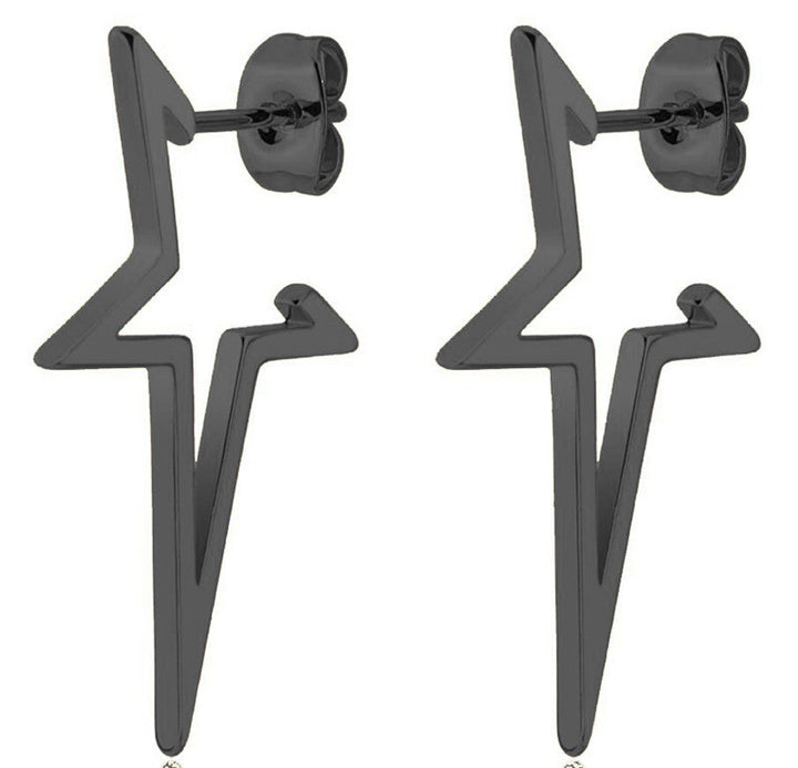 Hochwertige Unisex-Ohrstecker im Punk-Stil, Sterne aus Edelstahl, cooler Schmuck für Ihren rebellischen Look.