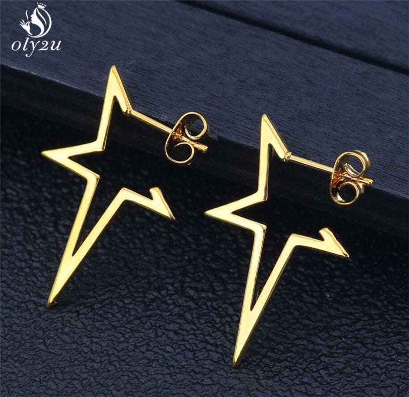 Punk-Sternohrstecker aus glänzendem Edelstahl, unisex, rebellisch, ein tolles Accessoire für jeden Anlass.