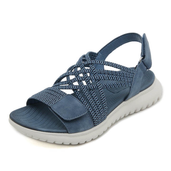 Bequeme, leichte Damen Walking Sandalen mit elastischen Riemen für Sommer & Reise.