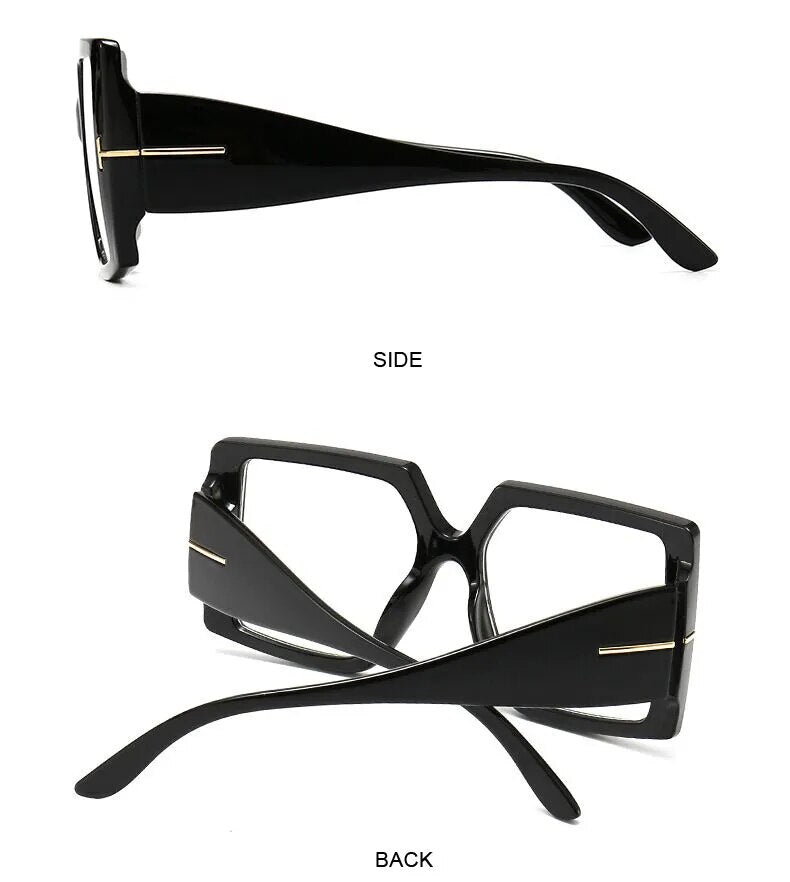 Sonnenbrille mit quadratischem Rahmen, übergroß, unisex, UV-Schutz, für lässigen oder eleganten Style.
