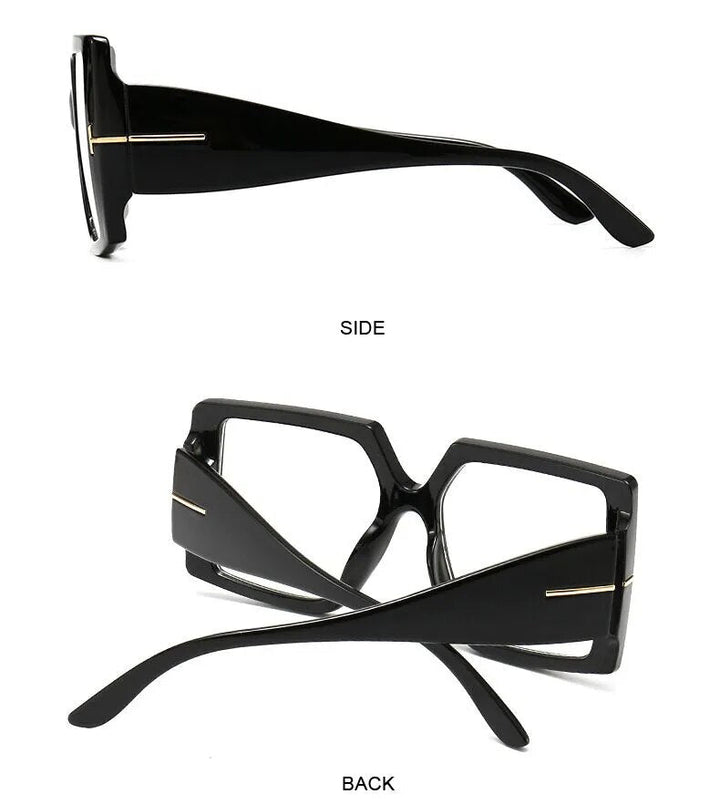 Sonnenbrille mit quadratischem Rahmen, übergroß, unisex, UV-Schutz, für lässigen oder eleganten Style.