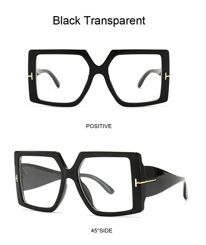 Zeitlose Unisex-Sonnenbrille, quadratisch, übergroß, mit UV-Schutz für stilvolle Auftritte.