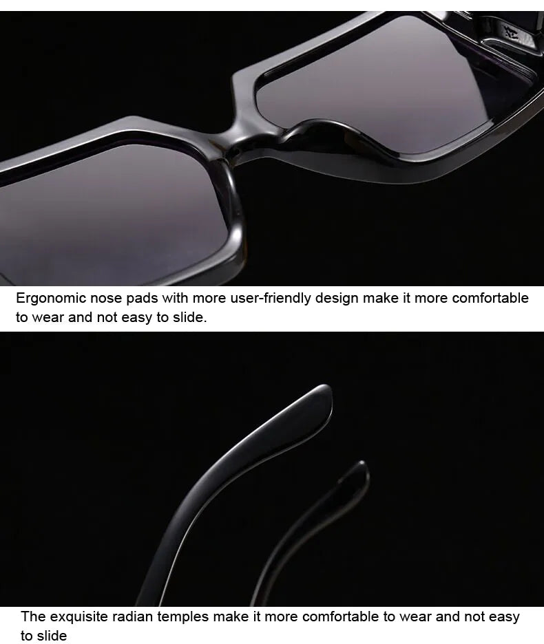 Moderne Unisex-Sonnenbrille, quadratisch, übergroß, mit klaren Linien und umfassendem UV-Schutz.