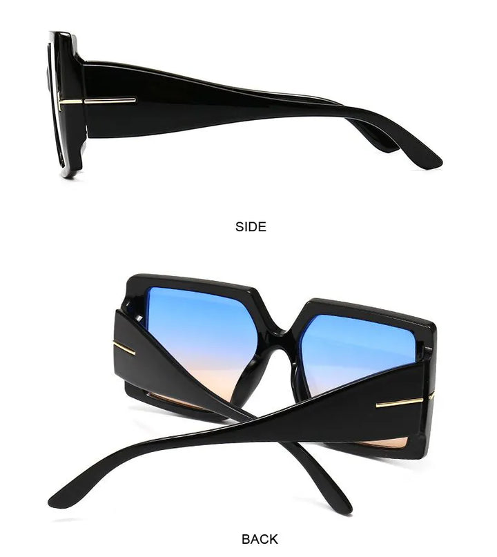 Quadratische Statement-Sonnenbrille, unisex, mit vollem UV-Schutz für einen markanten Sommer-Look.