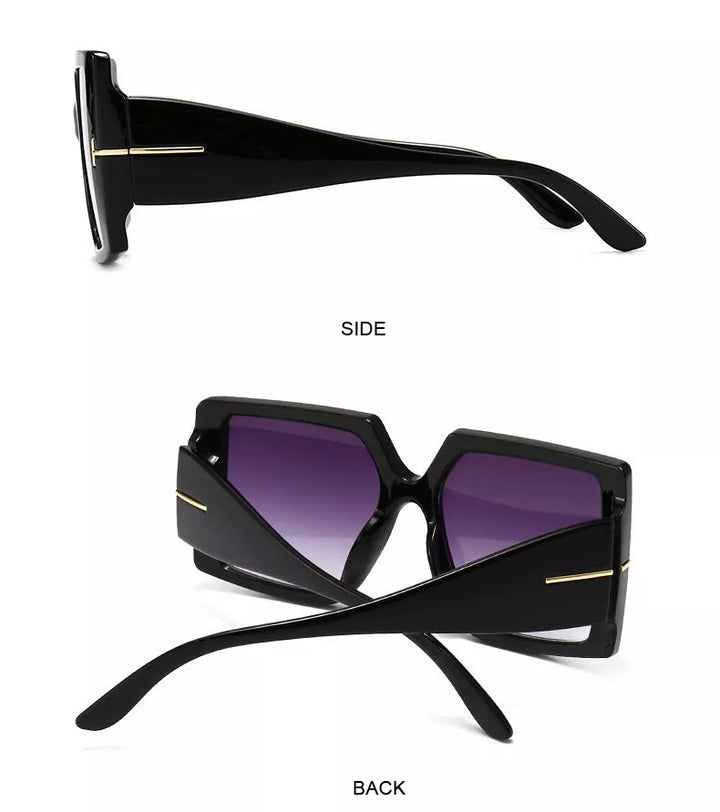 Übergroße quadratische Sonnenbrille, unisex, mit dunklen Gläsern und starkem UV-Schutz, stilvoll.