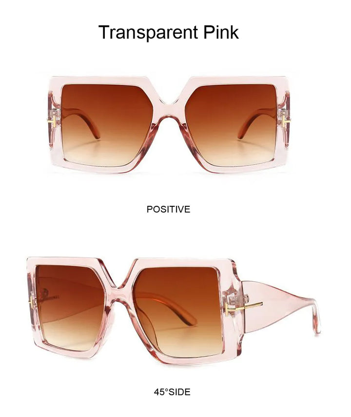 Modische Unisex-Sonnenbrille, quadratisch, übergroß, mit UV400-Schutz, perfekt für den Strand.