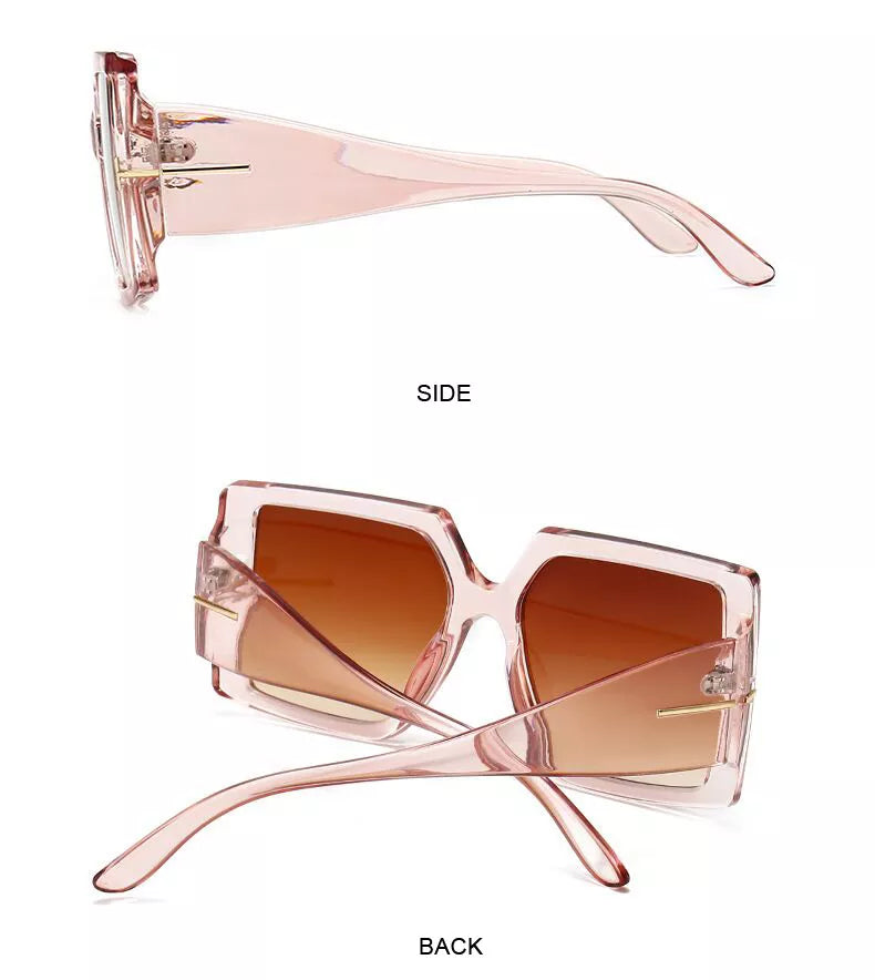 Sonnenbrille: Übergroß, quadratisch, unisex, mit dezentem Farbverlauf der Gläser und UV-Schutz.