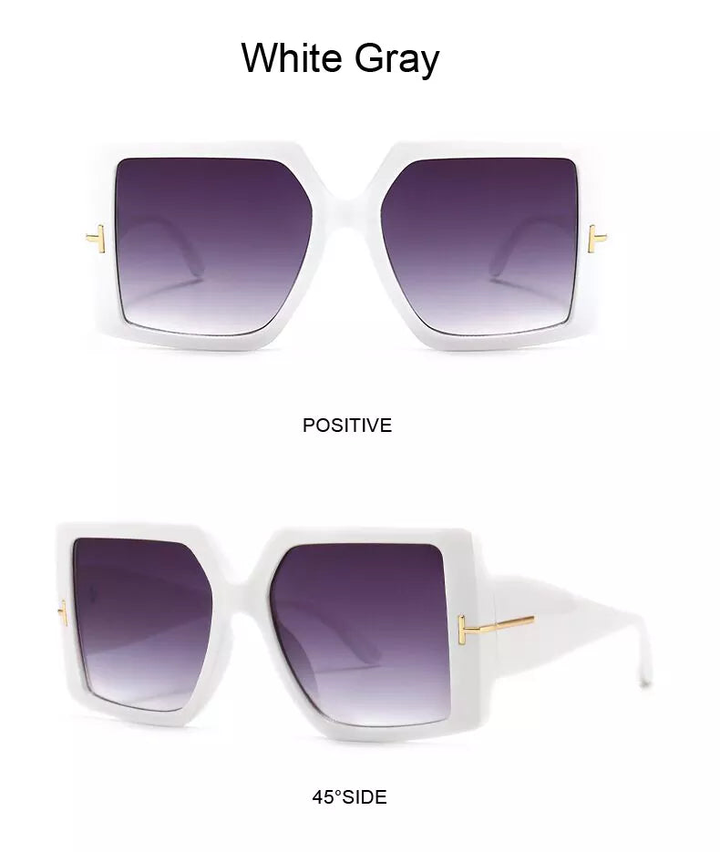 Elegante Unisex-Sonnenbrille mit übergroßen, quadratischen Gläsern, schützt und betont den Style.