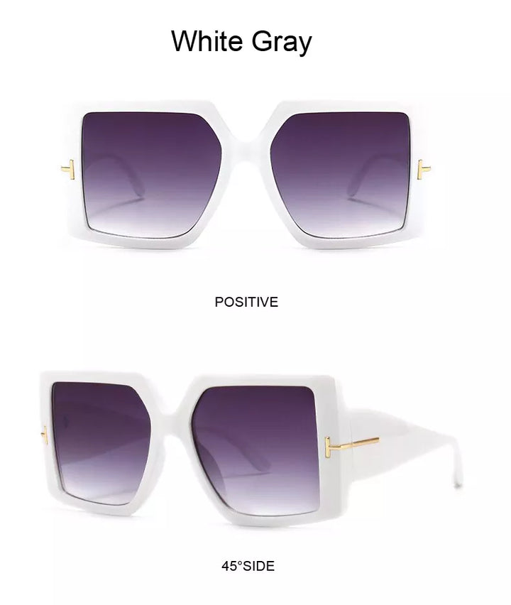 Elegante Unisex-Sonnenbrille mit übergroßen, quadratischen Gläsern, schützt und betont den Style.