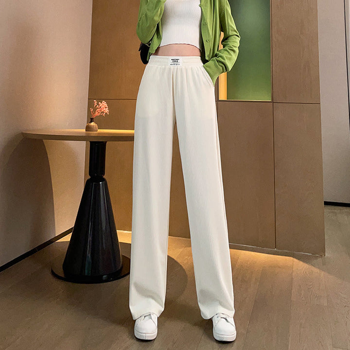 Modische Damenhose für den Sommer, High Waist, weites Bein, atmungsaktiv und sehr bequem.