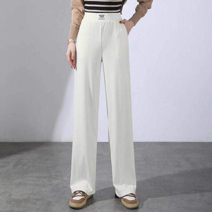 Modische Damen Sommerhose mit High Waist und weitem Bein, bequem & knitterarm für den Alltag.