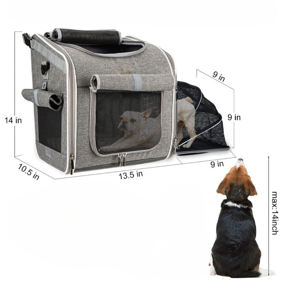 Vielseitige 3in1 Hundetasche: Fahrradkorb, Tragetasche & Autositz für Hunde. Komfortables Hundezubehör für Reisen.