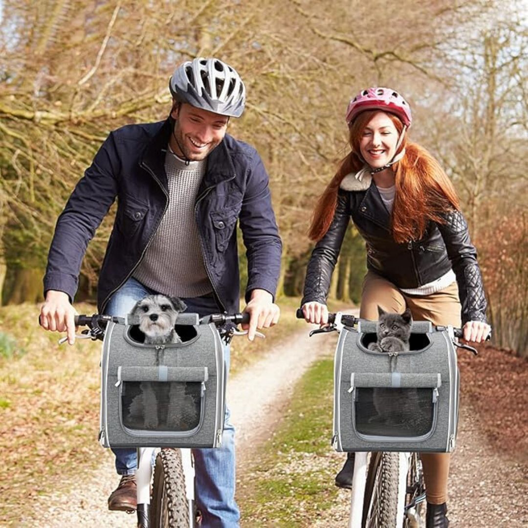 Robuste Hunde Fahrradtasche & Auto Hundetasche für sicheren Transport kleiner Haustiere beim Reisen & Outdoor.
