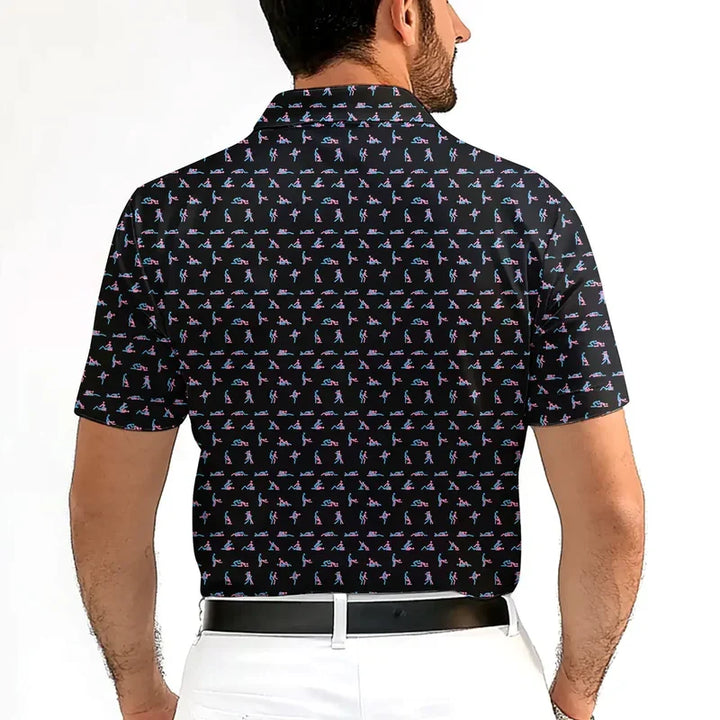 Bequemes Herren Print Poloshirt weiß; stretch & atmungsaktiv für maximale Bewegungsfreiheit.