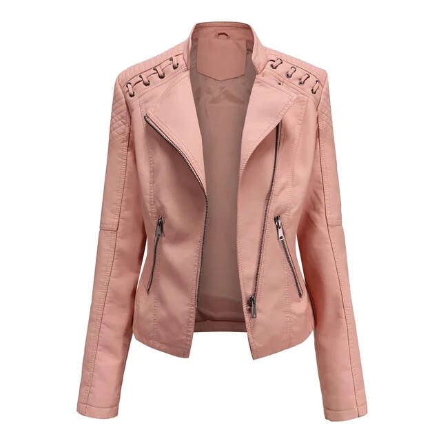 Hochwertige Damen Lederjacke, zeitlose Frauenmode. Vielseitige Oberbekleidung in Schwarz für Eleganz & Komfort.