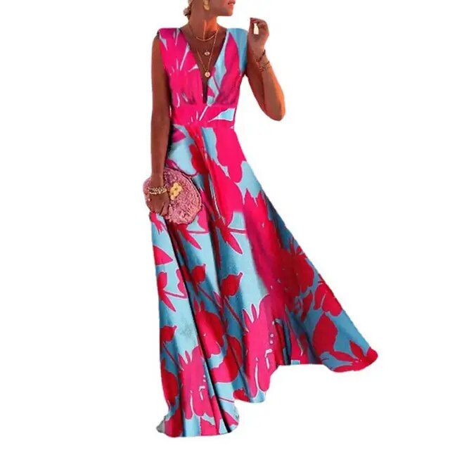 Vielseitiges ärmelloses Freizeitkleid für Damen, elegant & modern, ideal als schickes Sommer- oder Urlaubskleid.