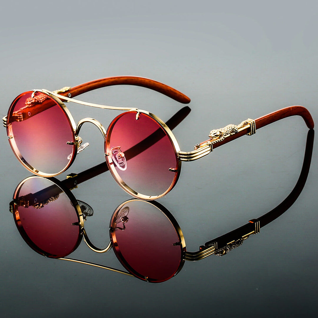 Trendige Unisex Sonnenbrille im runden Vintage-Stil mit UV400 Schutz. Für stilvolle Freizeit und Outdoor.
